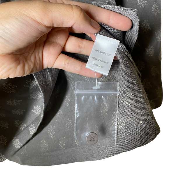 Garnet Hill Signature Eco Merino Cardigan Grey sz L - Picture 5 of 6